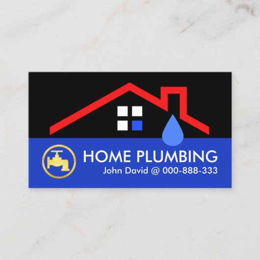 Carte De Visite Simples Chaînes De Plomberie De Toit (Devant)