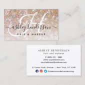 Carte De Visite Simples et élégants cheveux de champagne (Devant / Derrière)