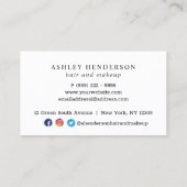 Carte De Visite Simples et élégants cheveux de champagne (Dos)