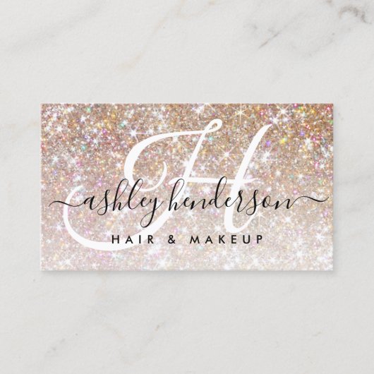 Carte De Visite Simples et élégants cheveux de champagne (Devant)