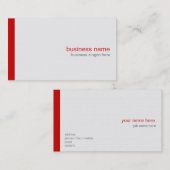Carte De Visite Simples lignes rouges simples et élégantes sur bla (Devant / Derrière)