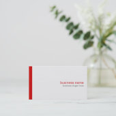 Carte De Visite Simples lignes rouges simples et élégantes sur bla (Debout devant)