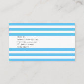 Carte De Visite Simples rayures bleu brique Géométrique Chic (Dos)