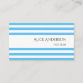 Carte De Visite Simples rayures bleu brique Géométrique Chic (Devant)