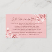 Carte De Visite Simples Roses Gold Lashes (Dos)