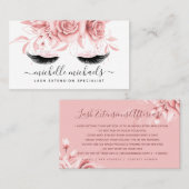 Carte De Visite Simples Roses Gold Lashes (Devant / Derrière)
