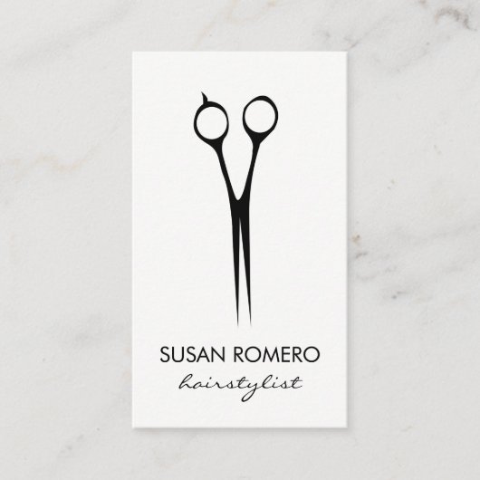 Carte De Visite Simples Shears De Salon (Devant)