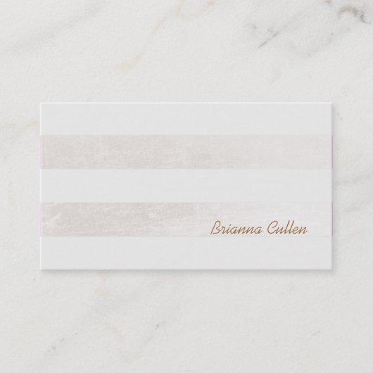 Carte De Visite Simples subtile rayé Élégant apparence blanche (Devant)