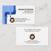 Carte De Visite Simples tuyaux de plomberie bleu à fuite (Devant / Derrière)