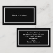 Carte De Visite Simplicité : Cadre à bande blanche, Arrière - plan (Devant / Derrière)