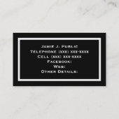 Carte De Visite Simplicité : Cadre à bande blanche, Arrière - plan (Dos)