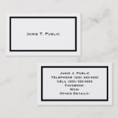 Carte De Visite Simplicité : Cadre de bande noire, Arrière - plan (Devant / Derrière)