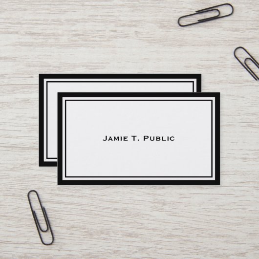 Carte De Visite Simplicité : Cadre noir et blanc, Arrière - plan b (Devant/Arrière en situation)