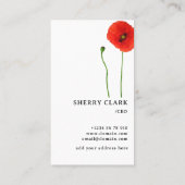 Carte De Visite Simplicité du pavot (Dos)