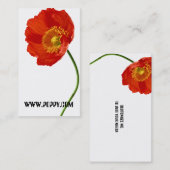 Carte De Visite Simplicité du pavot (Devant / Derrière)
