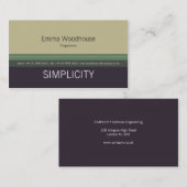 Carte De Visite Simplicité Ecru et pourpre (Devant / Derrière)