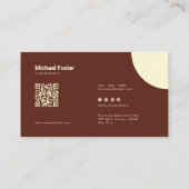 Carte De Visite Simplicité en gras Brown & Crème Scannable Qrcode (Dos)