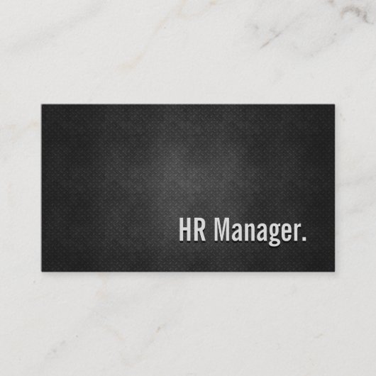 Carte De Visite Simplicité en métal noir du Cool HR Manager (Devant)