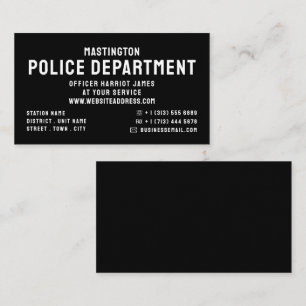 Carte De Visite Simply Bold, Agent de police, application de la lo