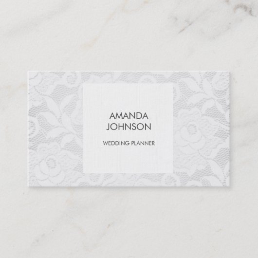 Carte De Visite Simply Royal White Lace Mariage (Devant)