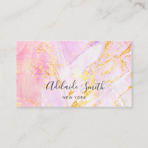Carte De Visite simulated foil details on pink marble