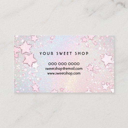 Carte De Visite simulated glitter delicate pastel rainbow (Dos)