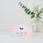 Carte De Visite simulated glitter delicate pastel rainbow  (Debout devant)