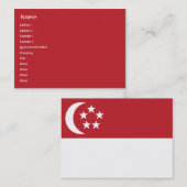 Carte De Visite Singapour - potelé (Devant / Derrière)