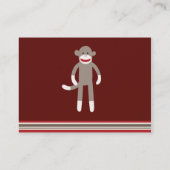 Carte De Visite Singe à queue mignonne sur rouge avec des rayures (Dos)