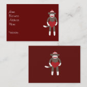 Carte De Visite Singe à soie mignonne avec Casquette tenant le coe (Devant / Derrière)