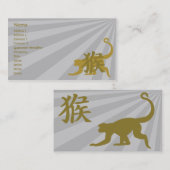 Carte De Visite Singe - affaires (Devant / Derrière)