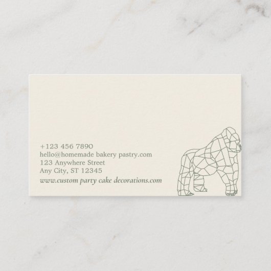 Carte De Visite Singe de Gorille du Petit-Sable Vert (Dos)