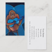Carte De Visite Singe d'orang-outan de guitariste de bleus (Devant / Derrière)