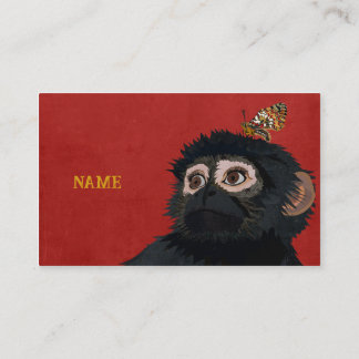 CARTE DE VISITE SINGE & PAPILLON