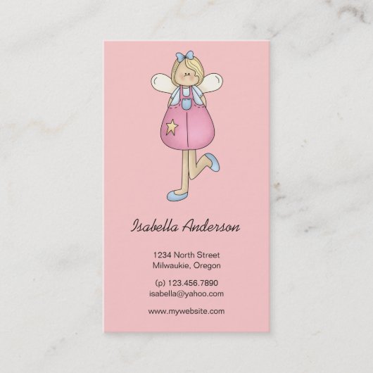 Carte De Visite Singeries d'ange · Ange · Rose (Devant)
