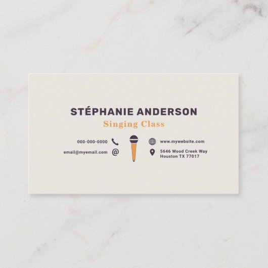 Carte De Visite Singing Class (Dos)