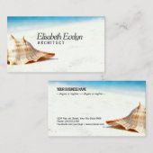 Carte De Visite Single Shell on Sun-Kissed Sands (Devant / Derrière)