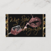 Carte De Visite Sips de vin et lèvres Rosey - Dusty Rose - Marbre (Devant)