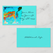 Carte De Visite Sirène à poil arc-en-ciel (Devant / Derrière)