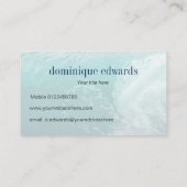 Carte De Visite Sirène Bleu Moderne Monogramme Élégant (Dos)