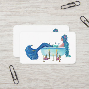 Carte De Visite Sirène dans la baignoire par Renee Lavoie