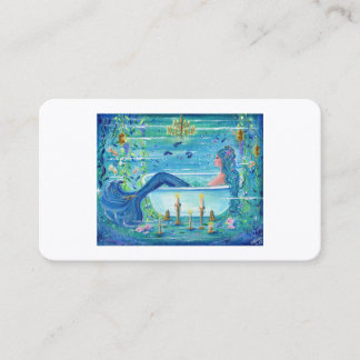 Carte De Visite Sirène dans une baignoire art par Renee Lavoie