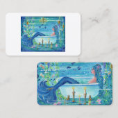 Carte De Visite Sirène dans une baignoire art par Renee Lavoie (Devant / Derrière)