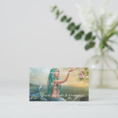 Carte De Visite sirène d'une chevelure verte (Debout devant)
