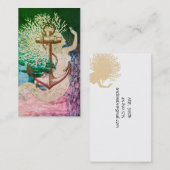 Carte De Visite Sirène Mystique Avec Cheveux De Corail (Devant / Derrière)
