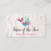 Carte De Visite Sirène sur Ancre Nautique Aquarelle Sable de plage (Devant)