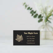 Carte De Visite Sirop d'érable ferme beige noir pays rustique (Debout devant)
