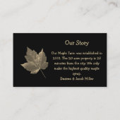 Carte De Visite Sirop d'érable ferme beige noir pays rustique (Dos)