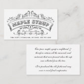 Carte De Visite Sirop d'érable pur Défilé à l'ancienne (Devant / Derrière)