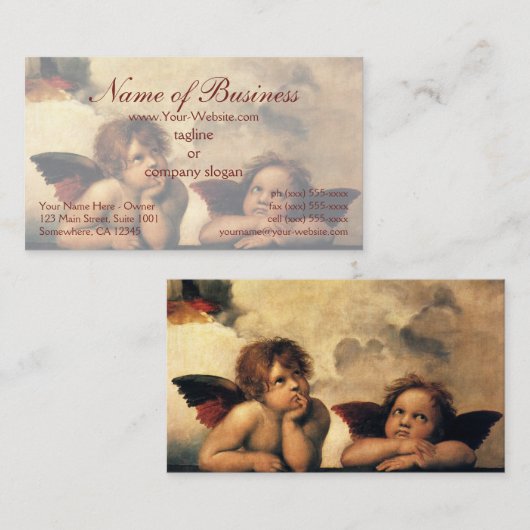 Carte De Visite Sistine Madonna Angels par Raphael Raffaello (Devant / Derrière)